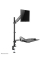 Computertisch, höhenverstellbar bis 95cm (H), schwarz / schwarz