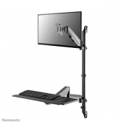 Computertisch, höhenverstellbar bis 95cm (H), schwarz / schwarz