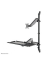 Computertisch, höhenverstellbar bis 95cm (H), schwarz / schwarz
