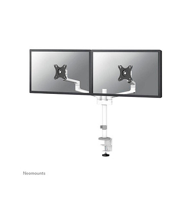 Monitor-Halterung weiß für 2 Monitore, Tischklemme