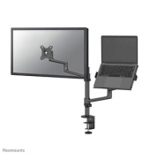Monitor-Halterung schwarz für 1 Monitor, 1 Notebook, Tischklemme