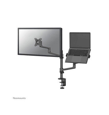 Monitor-Halterung schwarz für 1 Monitor, 1 Notebook, Tischklemme