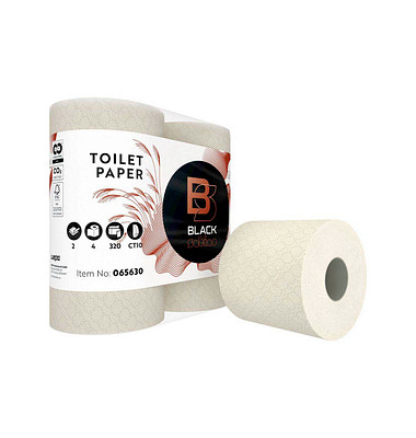 Toilettenpapier Black Satino GreenGrow 065630, 2-lagig, hellbeige, 320 Blatt / Rolle,