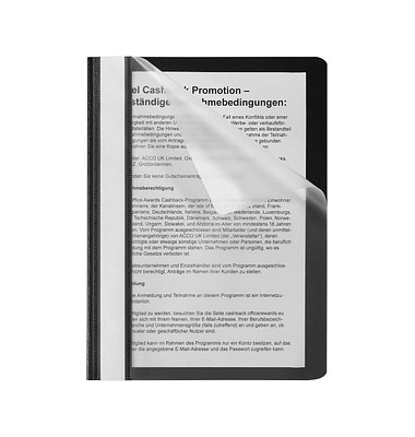 Schnellhefter 015-2345-001-07, A5, schwarz, Polypropylen (PP), Vorderdeckel transparent