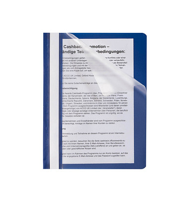 Schnellhefter 015-2345-001-11, A5, blau, Polypropylen (PP), Vorderdeckel transparent