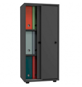 Schiebetürenschrank Ulas, 919821 anthrazit 2 Fachböden 49,0 x 37,7 x 108,7 cm