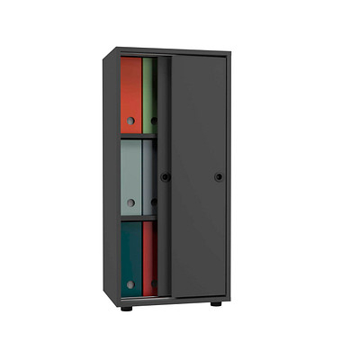 Schiebetürenschrank Ulas, 919821 anthrazit 2 Fachböden 49,0 x 37,7 x 108,7 cm