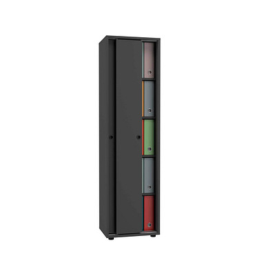 Schiebetürenschrank Ulas, 919824 anthrazit 4 Fachböden 49,0 x 37,7 x 168,0 cm