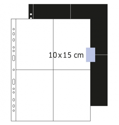 Prospekth&uuml;llen Fotophan 7562 beidseitig best&uuml;ckbar, mit Beschriftungsetiketten in jeder 10-Blatt-Packung, A4 klar glatt, oben of