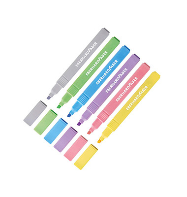Textmarker Slim pastell, 551506, Etui, 6-farbig sortiert, 1-4mm Keilspitze