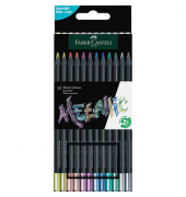 Buntstifte-Set Black Edition Metallic, 116415, farbig sortiert, dreikant, ergonomisch, Packung