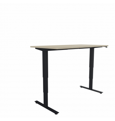 Sitz-Steh-Schreibtisch Move 2.0, elektrisch höhenverstellbar, 160x80cm (BxT), rechteckig, königsahorn / anthrazit metallic