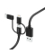 3 in 1 Ladekabel mit Adapter schwarz 1,5 m