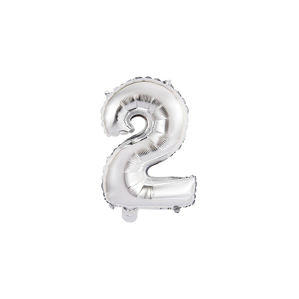 0194099035811 - Folienballon Mini Zahl 2 silber 0194099035811 amscan