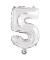 Folienballon Mini, Zahl 5 silber