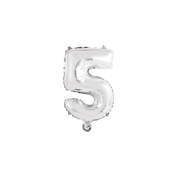 0194099035842 - Folienballon Mini Zahl 5 silber 0194099035842 amscan 0194099035842 - Folienballon Mini Zahl 5 silber 0194099035842 amscan