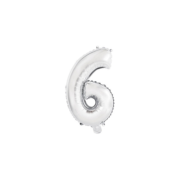 0194099035859 - Folienballon Mini Zahl 6 silber 0194099035859 amscan 0194099035859 - Folienballon Mini Zahl 6 silber 0194099035859 amscan