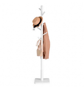 Kleiderständer weiß Holz 8 Haken 30,0 x 175,0 cm