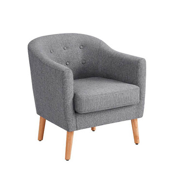 Sessel hellgrau braun Stoff
