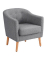 Sessel hellgrau braun Stoff