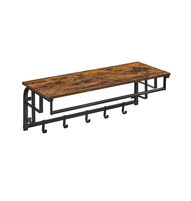 Wandgarderobe braun Holz 5 Haken 80,0 x 27,0 cm