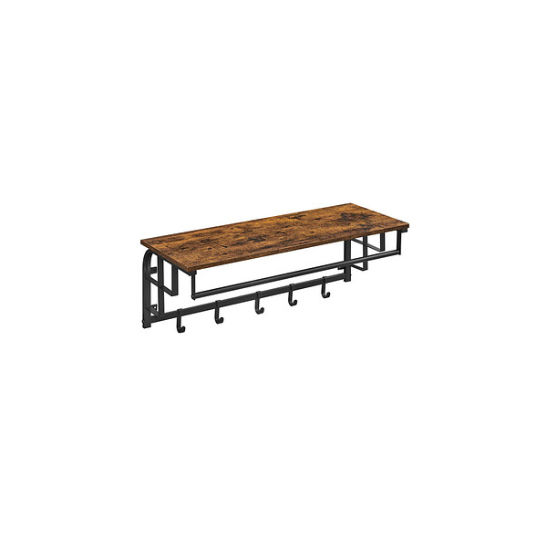 0194343027890 - Songmics - vasagle Wandgarderobe mit Ablage Wandregal mit 5 abnehmbaren Haken wandmontiertes Hängeregal mit Hängestange für Flur Schlafzimmer 0194343027890 - Songmics - vasagle Wandgarderobe mit Ablage Wandregal mit 5 abnehmbaren Haken wandmontiertes Hängeregal mit Hängestange für Flur Schlafzimmer