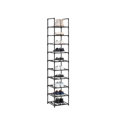 Schuhregal schwarz 33,0 x 33,0 x 173,0 cm