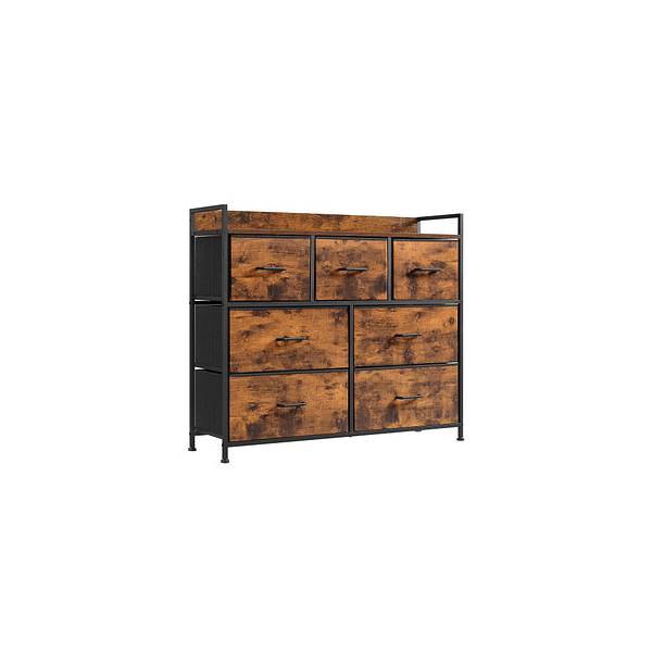 0194343030418 - Songmics - Kommode 7 Stoffschubladen Metallgestell Industrie-Design - vintagebraun-schwarz 0194343030418 - Songmics - Kommode 7 Stoffschubladen Metallgestell Industrie-Design - vintagebraun-schwarz