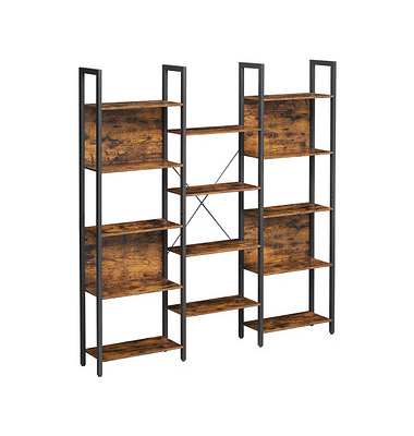 Bücherregal braun, schwarz 158,0 x 24,0 x 166,0 cm