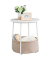Beistelltisch LET223W10, 50cm (H), 45x45cm (BxT), rund, weiß / weiß