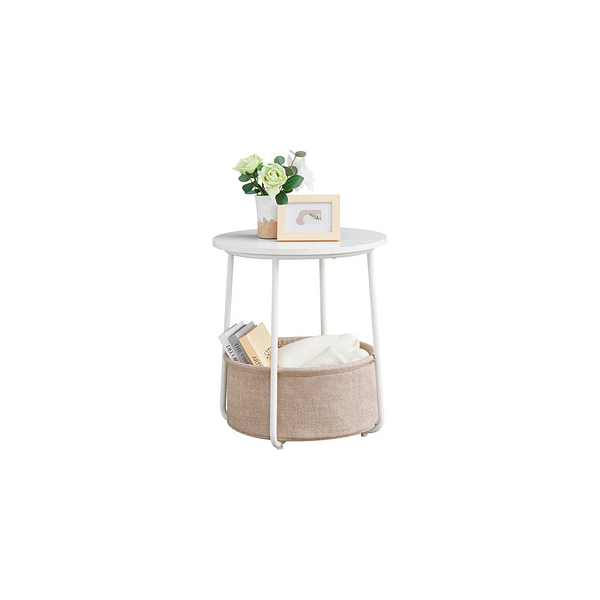 0194343037622 - Songmics - vasagle Beistelltisch rund kleiner Tisch Couchtisch klein Wohnzimmertisch mit Korb aus Stoff Stauraum für Wohnzimmer Schlafzimmer 0194343037622 - Songmics - vasagle Beistelltisch rund kleiner Tisch Couchtisch klein Wohnzimmertisch mit Korb aus Stoff Stauraum für Wohnzimmer Schlafzimmer