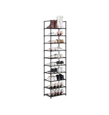 Schuhregal schwarz 45,0 x 28,0 x 173,0 cm