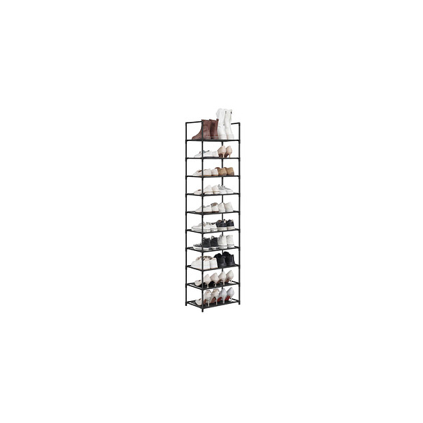 0194343038698 - Schuhregal10 Ebenen Schuhablage Schuhaufbewahrung schmal 28 x 45 x 173 cm Metallgestell Ablagen aus Vliesstoff für Flur Schlafzimmer 0194343038698 - Schuhregal10 Ebenen Schuhablage Schuhaufbewahrung schmal 28 x 45 x 173 cm Metallgestell Ablagen aus Vliesstoff für Flur Schlafzimmer
