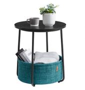 Beistelltisch LET223B56, 50cm (H), 45x45cm (BxT), rund, blau / blau
