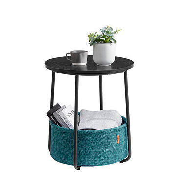 Beistelltisch LET223B56, 50cm (H), 45x45cm (BxT), rund, blau / blau