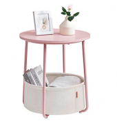 Beistelltisch LET223R61, 50cm (H), 45x45cm (BxT), rund, rosa / rosa