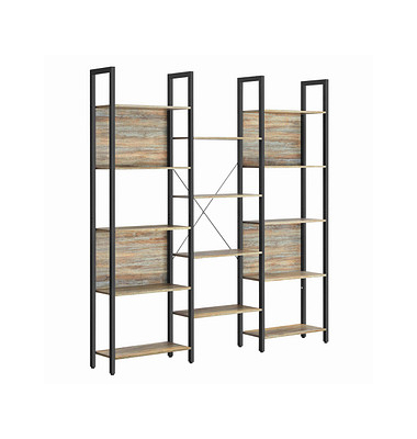 Bücherregal eiche, schwarz 158,0 x 24,0 x 166,0 cm