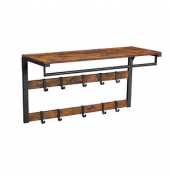 Wandgarderobe braun Holz 10 Haken 80,0 x 42,0 cm