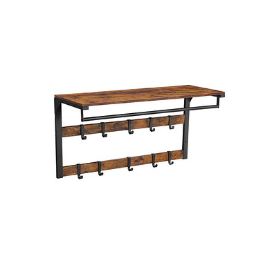 Wandgarderobe braun Holz 10 Haken 80,0 x 42,0 cm