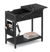 Beistelltisch LET311B56, 60cm (H), 60x31,5cm (BxT), rechteckig, schwarz / schwarz