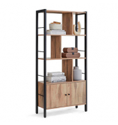 Bücherregal eiche, schwarz 74,0 x 30,0 x 154,5 cm