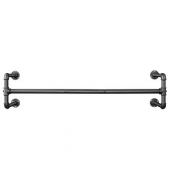 Wandgarderobe schwarz Metall 112,0 x 29,3 cm