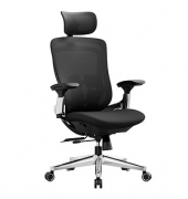 Bürostuhl, OBN068B01 Stoff schwarz, Gestell alu
