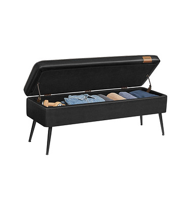 Sitzbank LOM074B01 schwarz Kunstleder 120,0 cm