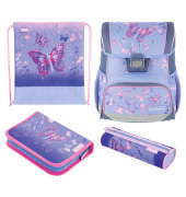 Schulranzen-Set Loop Plus Butterfly Paradise Kunstfaser lila