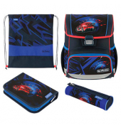 Schulranzen-Set Loop Plus High Speed Kunstfaser blau