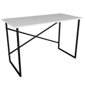 Schreibtisch Insasi, 75cm (H), 90x50cm (BxT), rechteckig, weiß / schwarz