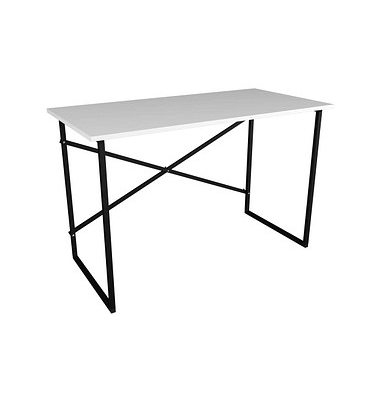 Schreibtisch Insasi, 75cm (H), 90x50cm (BxT), rechteckig, weiß / schwarz