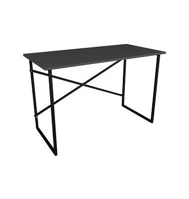 Schreibtisch Insasi, 75cm (H), 90x50cm (BxT), rechteckig, anthrazit / schwarz