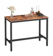 Stehtisch LBT91X 90cm (H), 120x60cm (BxT), rechteckig, braun / schwarz